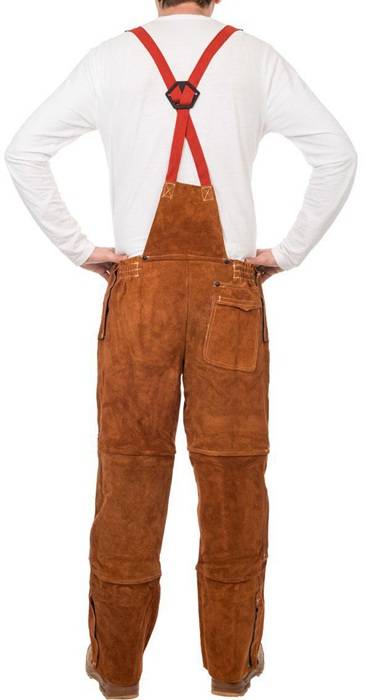 Schweißerlatzhose WELDAS 44-7440/7648 Gr.M L=136cm Lava Brown™ Spalt-Rindleder-1