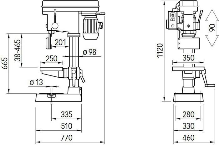 ELMAG PREMIUM Highspeed-Tischbohrmaschine Modell V22E PGM inkl. schwenkbarem Schraubstocktisch-1