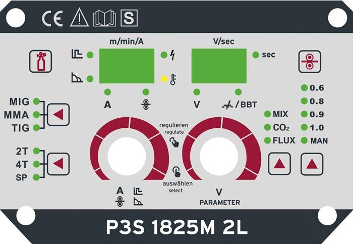 Schweißinverter P3S 1825M 2L & 2L/MV/ ECO-SET Schweißst.20-180A/ MMA/WIG 10-180A-1