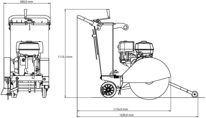 Fugenschneider FSB-503 Schnitttiefe 110/135/160/185mm Wassertank 40l ELMAG-1