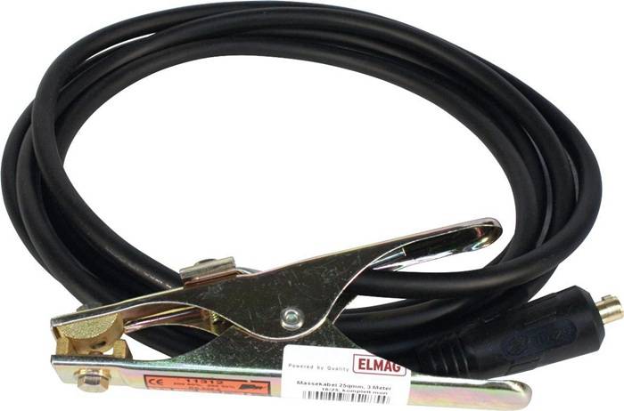 Massekabel 25qmm 3 Meter Stecker-D.9mm 16/25 kpl.mont.ELMAG-0