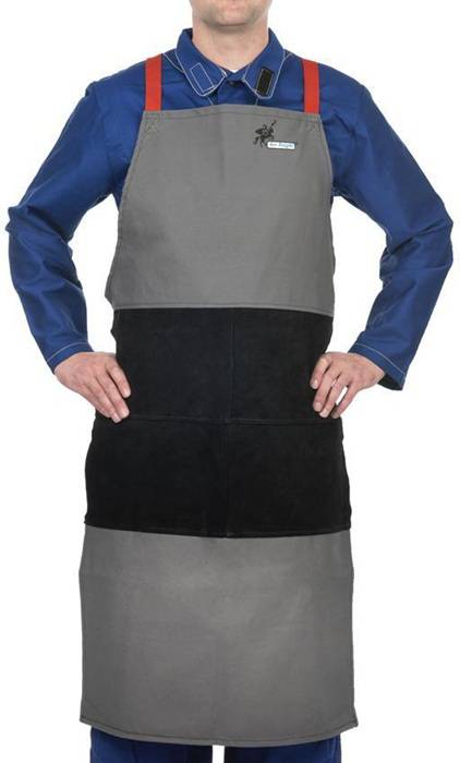 Schweißerschürze Arc Knight® WELDAS 38-4442 Größe 60x107cm m.Hosenträger ELMAG-0