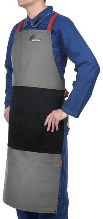 Schweißerschürze Arc Knight® WELDAS 38-4442 Größe 60x107cm m.Hosenträger ELMAG-1