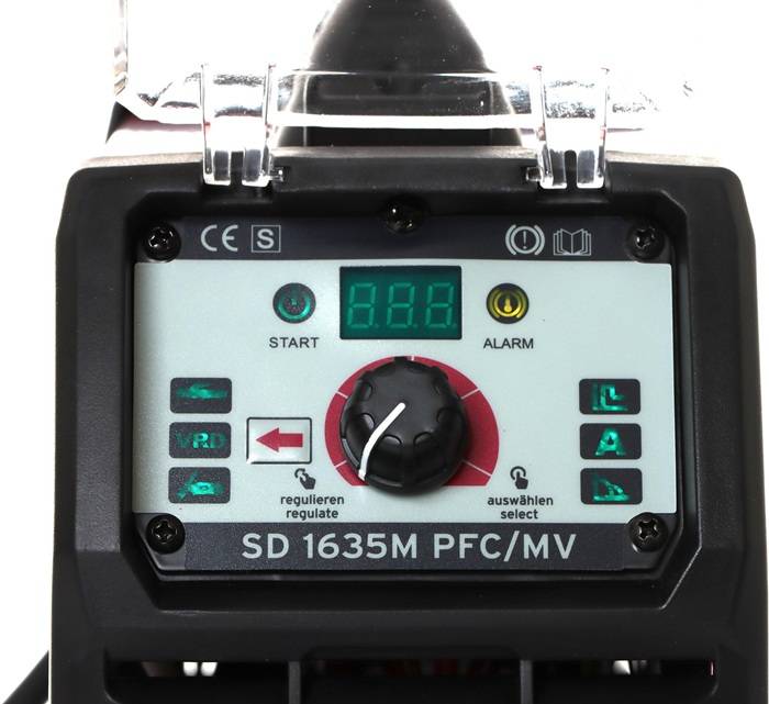 Elektrodenschweißinverter SD 1635M PFC/MV-SET-K 230V MMA/WIG 10-160A-1