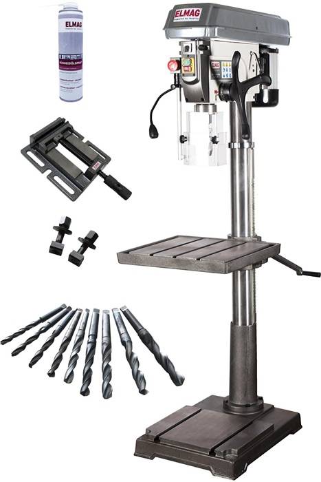 Säulenbohrmaschine KBM 32 SN L.1100W Aufnahme MK4 SET-Aktion Bohrtischhub 520mm-0