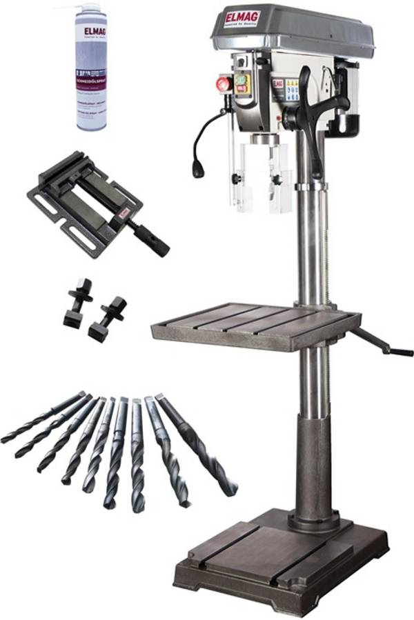 Säulenbohrmaschine KBM 32 SN L.1100W Aufnahme MK4 SET-Aktion Bohrtischhub 520mm