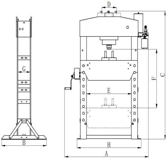 Werkstattpresse EUROPRESS EP 50 SHF Pressleistung 50t Kolbenhub200mm hydraulisch-1