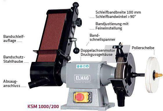 Kombi-Schleifmaschine KSM 1000/200 Spannung 400V Leistung 750W ELMAG-1
