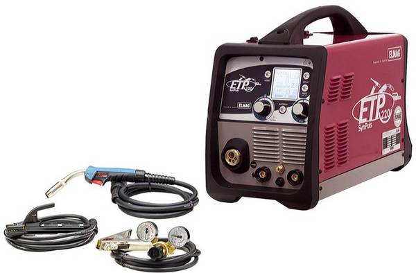 Schweißinverter ETP 220 SynPuls 20-200A/MMA 5-200A STAHL-Set 230V Stecker 32A