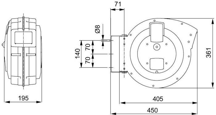 Schlauchaufroller ROLL AIR MEGA 20 Schlauchlänge 20m Schlauch-D.10x15mm ELMAG-3