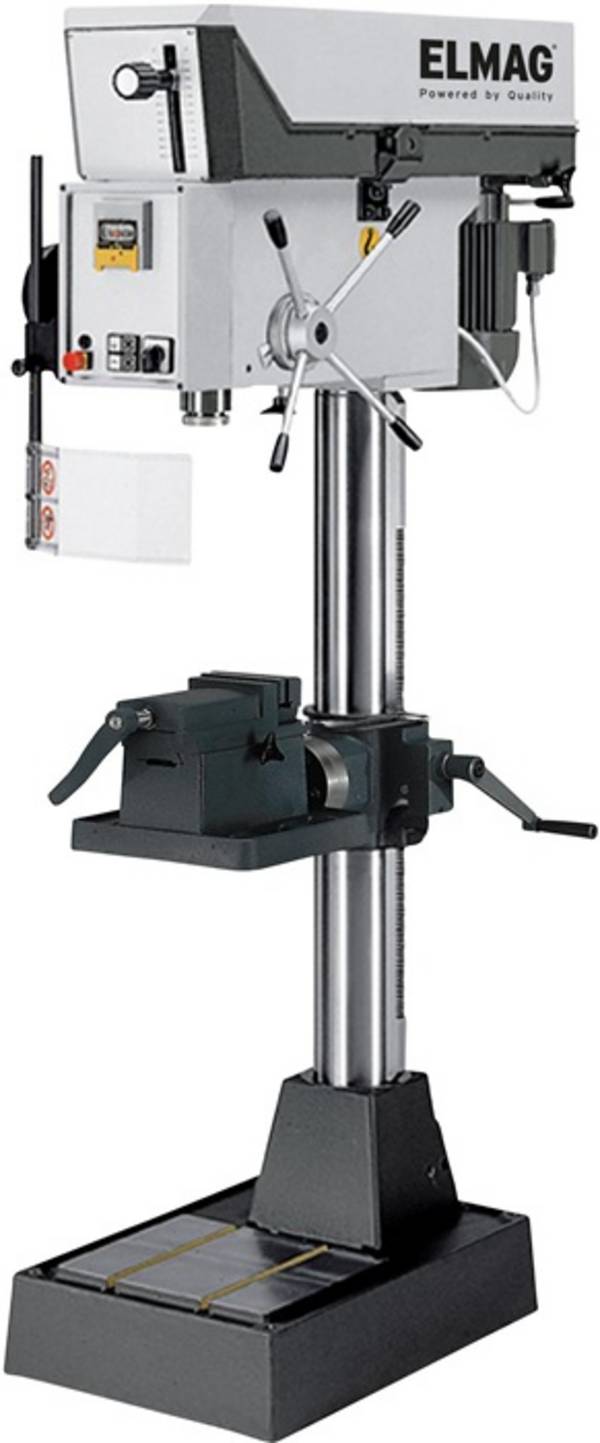 ELMAG PREMIUM Highspeed-Säulenbohrmaschine Modell R32VS PGM inkl. schwenkbarem Schraubstocktisch