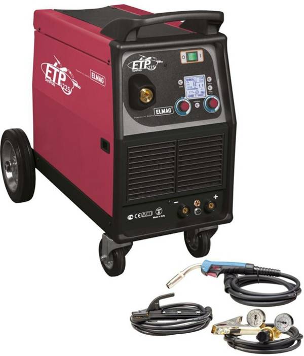 Schweißinverter ETP 225 SynPuls 20-200A/MMA 5-200A STAHL-ALU-Set 230V 32A Träge