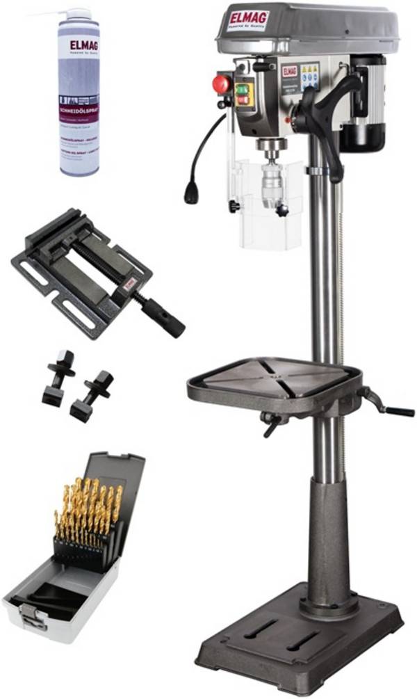 Säulenbohrmaschine KBM 16 SN L.550W Aufnahme MK2 SET-Aktion Bohrtischhub 360mm