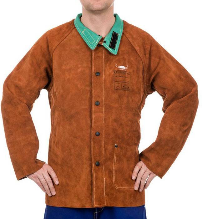 ELMAG Weldas Schweißerjacke 44-7300/P Gr. L lavabraun-grün-2