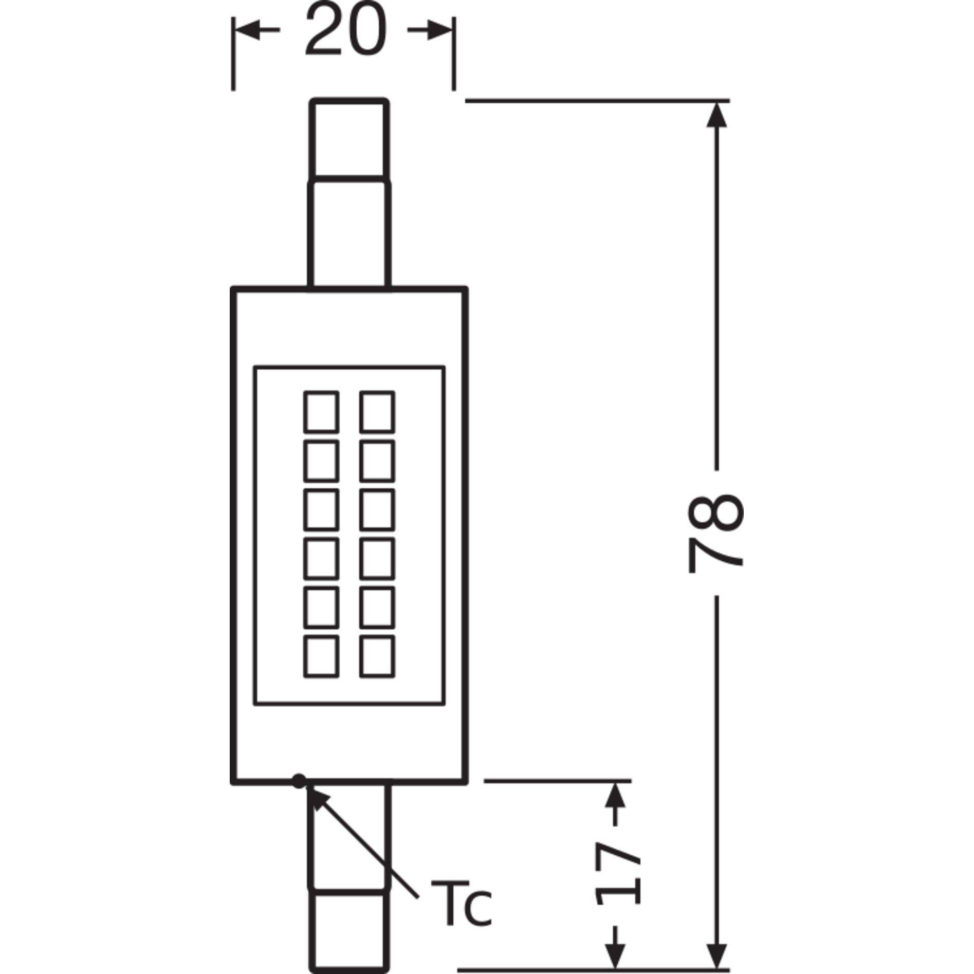 LEDV LED SLIM LINE 7-60W/827 806lm R7s 300° 15000h 78x20mm EEK E-2