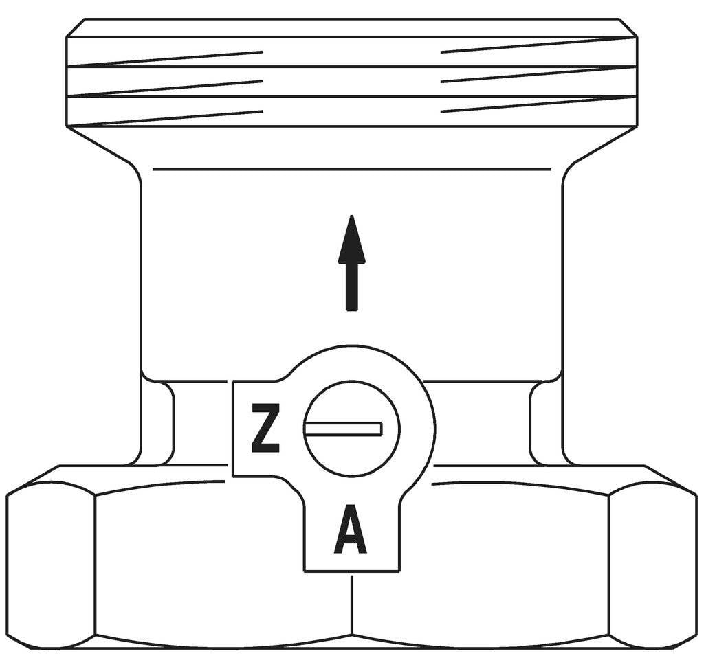 OVENTROP Sperrventil Typ SVE DN25, G1 1/2"AG, G1 1/2"IG, PN10, Ms-1