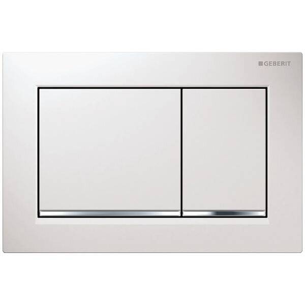 Geberit Betätigungsplatte Omega20, 2-Mengen-Spülung, Kunststoff, Weiß/Chrom-1