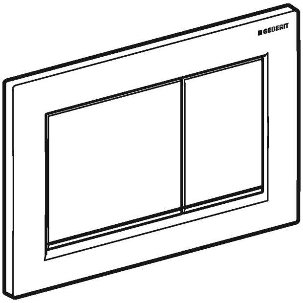 Geberit Betätigungsplatte Omega20, 2-Mengen-Spülung, Kunststoff, Weiß/Chrom-4