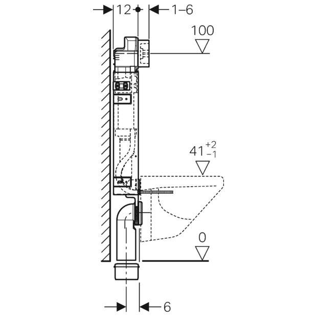 Geberit KombifixBasic Element für Wand-WC 108cm, mit Delta Unterputzspülkasten 12cm-3