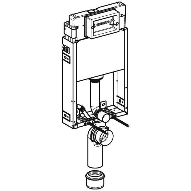 Geberit KombifixBasic Element für Wand-WC 108cm, mit Delta Unterputzspülkasten 12cm-4