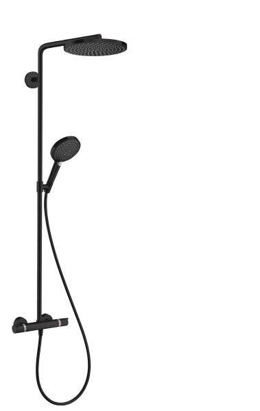 hansgrohe Raindance Select S Showerpipe 240mm 1jet 16l/min PowderRain, Mattschwarz mit Thermostat-4