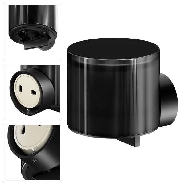 Keuco REVA Lotionspender mit Stülpbecher, Halter und Pumpe, Schwarz matt, 12852379000-4