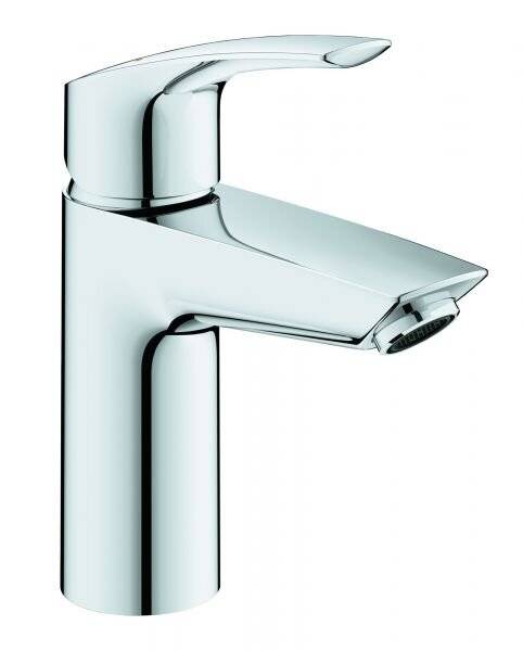 Grohe Eurosmart Einhand-Waschtischbatterie, S-Size, Temperaturbegrenzer, glatter Körper, Chrom, 32467003-4