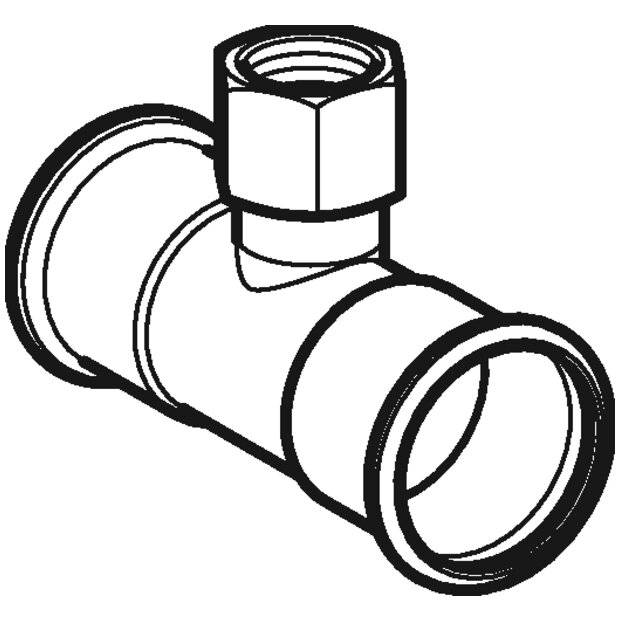 GEBERIT Mapress Edelstahl T-Stück mit IG d28-Rp1-28-2
