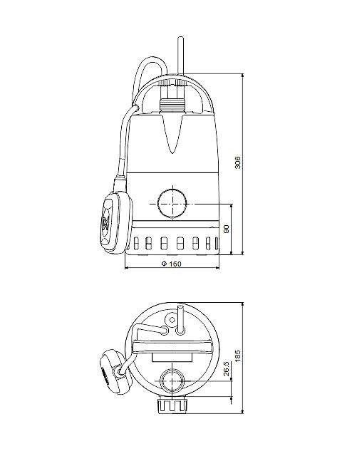 GRUNDFOS Kellerentwässerungspumpe Unilift CC-5 A1 1x230V 0,24kW 5m Kabel-2