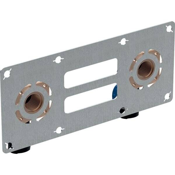 Geberit FlowFit Set Anschlusswinkel 90 Grad zweifach, D 16mm, Rp 1/2", L1 4,7cm, AD 15cm, Rotguss bleifrei