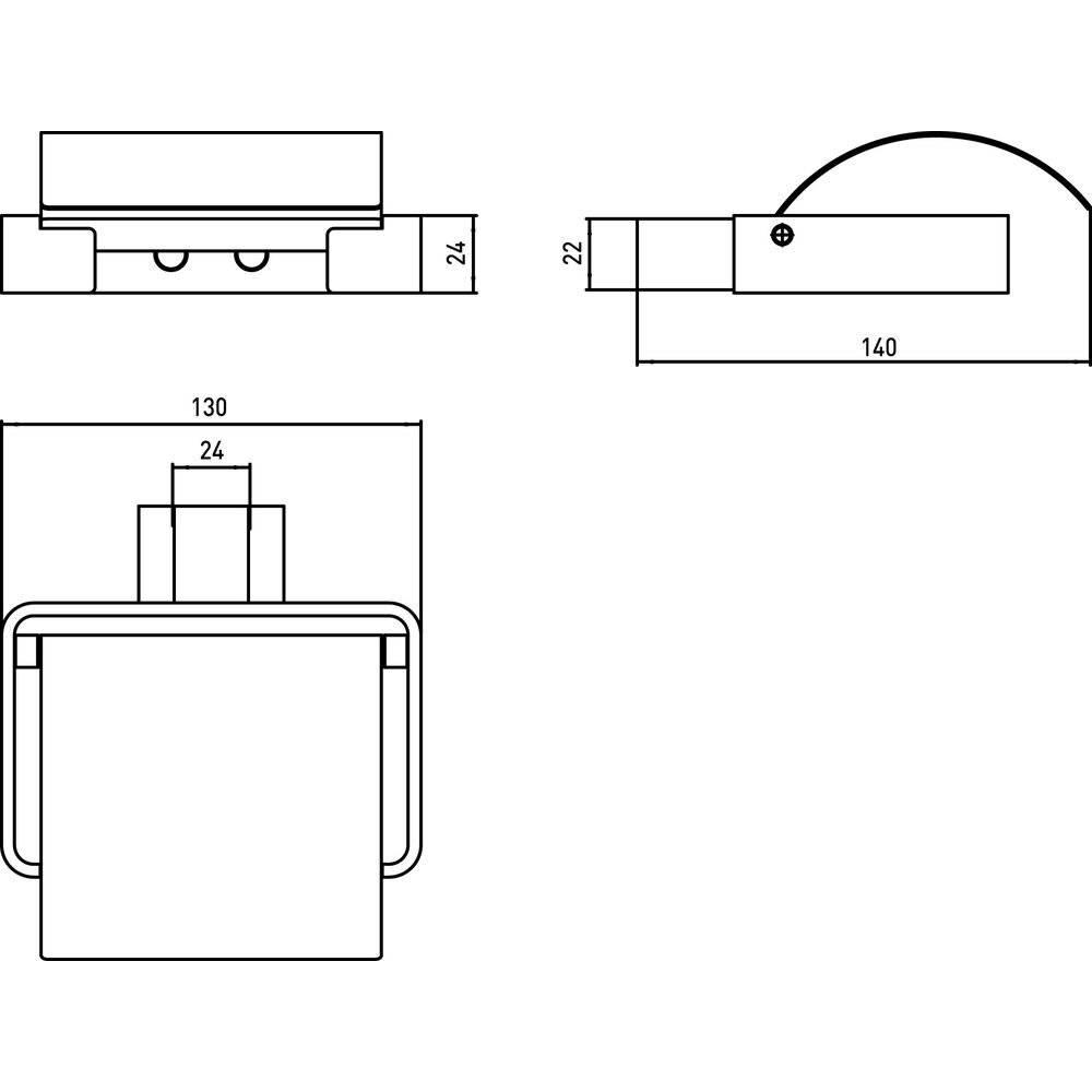 concept Papierrollenhalter concept 200 STYLE 010-7838 mit Deckel, hochglanz-verchromt