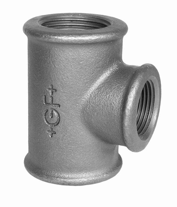 SCHMIDT HERMANN Temperguss-T-Stueck Nr.130 3/8 x 1/4 x 3/8", schwarz-0
