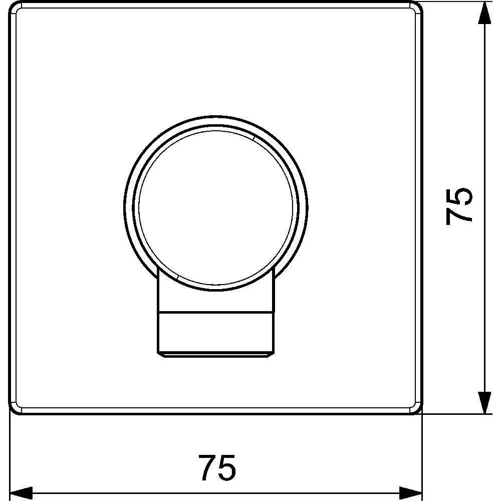 Hansa Wandanschlussbogen, HANSA 5118, Rosette eckig, G1/2 DN15, chrom, 1 Stk.-3