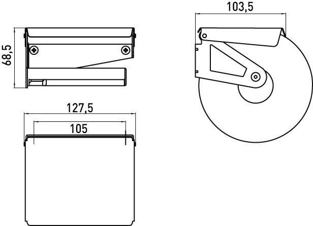 concept Papierrollenhalter concept 100 002-1113 m.Deckel u.Rolle schwarz,hochgl.-verchr.