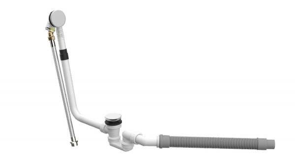 Bette Mono Flow Ab- und Überlaufgarnitur Silhouette d. 52mm emailliert 550x195x170mm White für Badewanne Zubehör-1