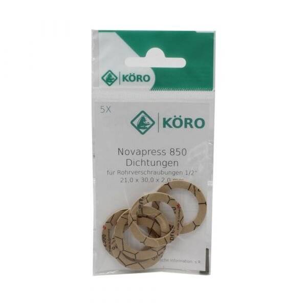 KOERO 5x Novapress 850-Ring 21x30x2 mm 1/2" klein, ELL, W270, DVGW, WRAS, HTB