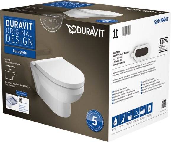 Duravit WC-Set, Duravit No.1, randlos, weiß, inkl. WC-Sitz mit Absenkautomatik, 1 Stk.-5