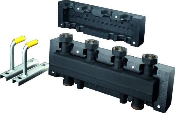 Oventrop Hydraulische Weiche/Verteiler-Kombination HydroFixx für Regumat DN 25 mit Wärmedämmung, 2 Heizkreise, Stahl-2