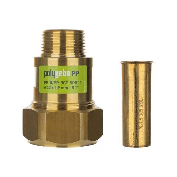 GEBO Messing-Klemmverbinder Serie 330 (P Typ MAP 32x2,9mm - R 1", PP-R/PP-RCT-0