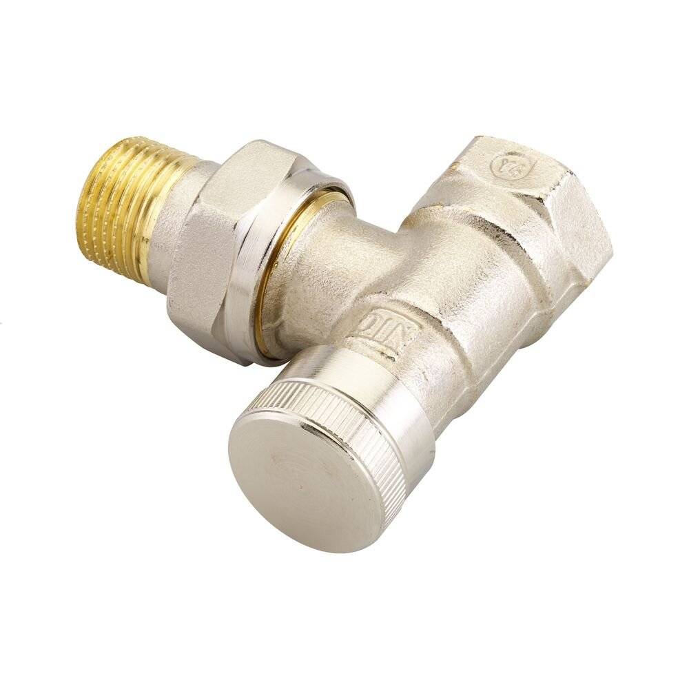 Danfoss Rücklaufverschraubung RLV 15, R 1/2", Eckausführung, vernickelt, 003L0143-4
