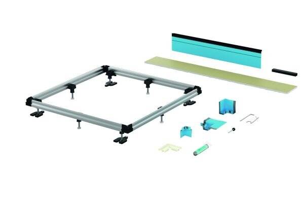 Bette Einbausystem Universal für Duschwanne Duschfläche 1400x1000mm Zubehör GT-Stahl