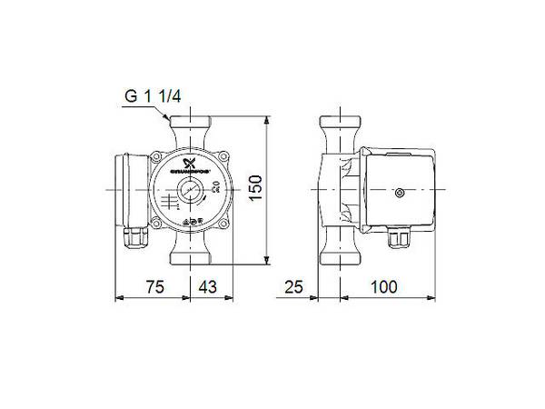 Grundfos UP 20-07 N 150, Umwälzpumpe, P/n: 59640506