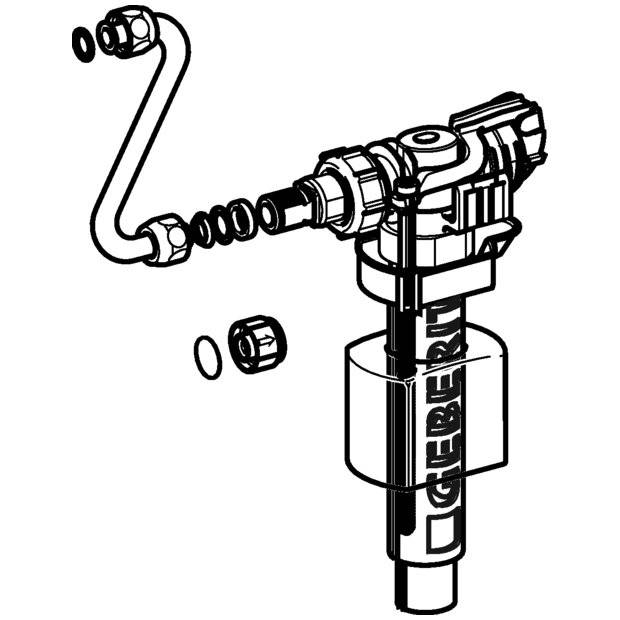 GEBERIT Typ 380 Füllventil, WA seitlich 3/8", Nippel aus Messing,-4
