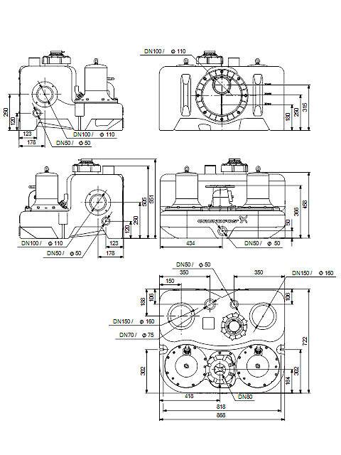 GRUNDFOS Fäkalienhebeanlage Multilift MD.12.3.4 3x400V 1,5kW CEE-1
