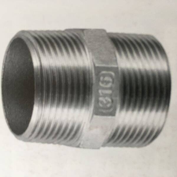 INDUSTRIE Edelstahl-Gewindefitting 1.4408 340 - Sechskant-Doppelnippel 3/4-0