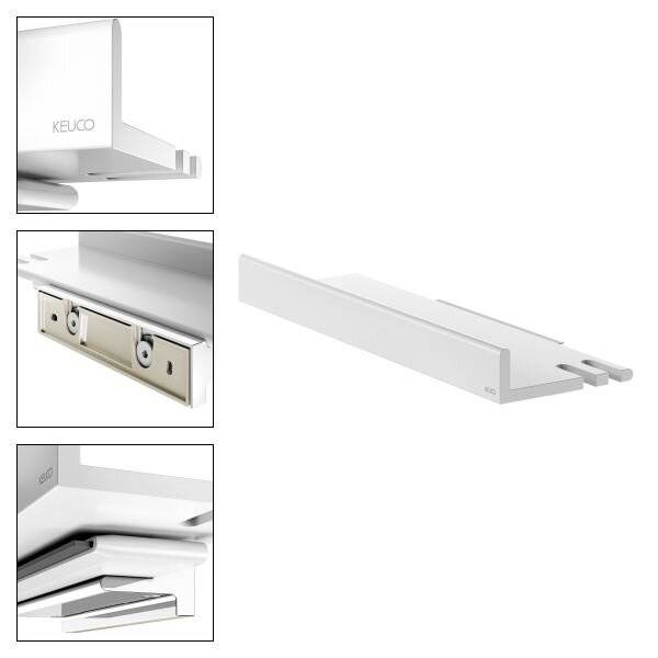 Keuco Reva Duschablage mit integriertem Glasabzieher, Weiß matt, 12859510000-4