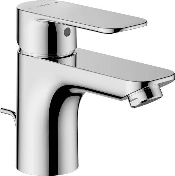Hansa Basic Einhebelmischer Waschtischbatterie, Ablaufgarnitur mit Zugstange, Ausladung 101mm, DN 15, Chrom, 55402203-4