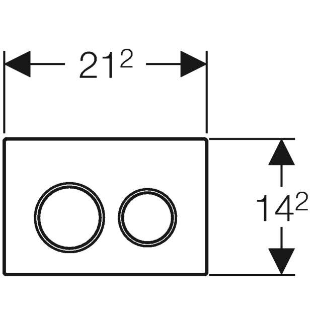 Geberit Betätigungsplatte Omega20, 2-Mengen-Spülung, Kunststoff, Weiß/Chrom, 115085KJ1-2