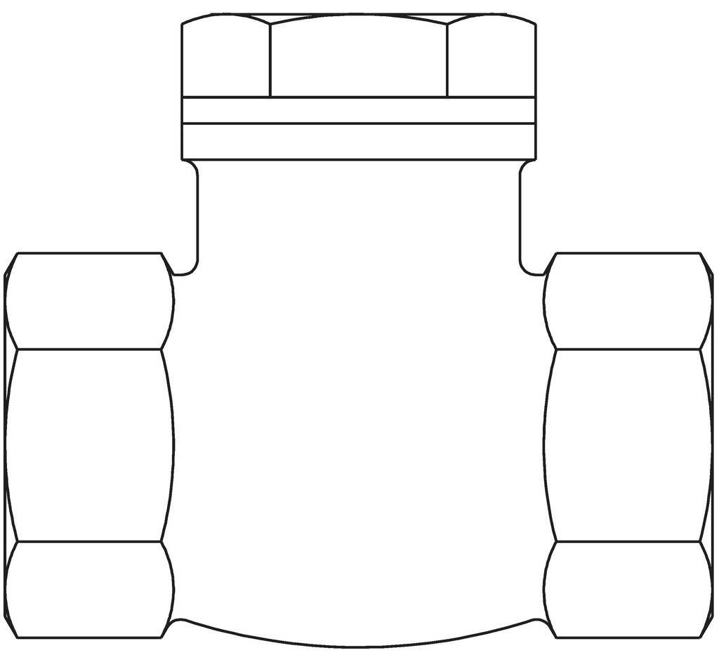 OVENTROP Rückschlagklappe DN20, G 3/4"IG, PN16, Rotguss-1
