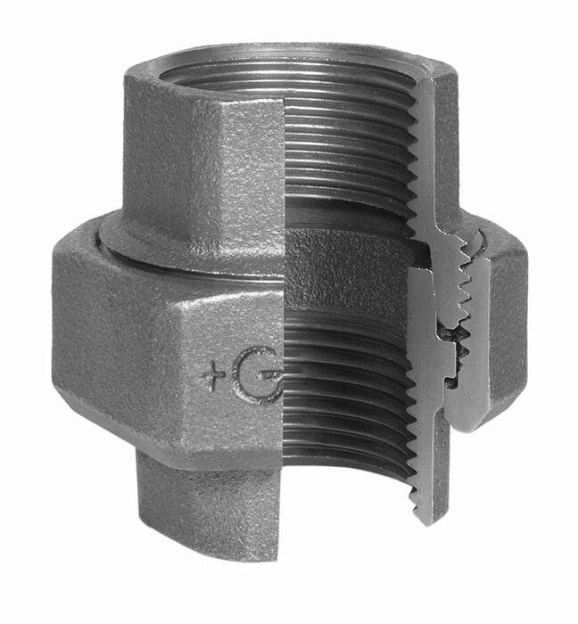 SCHMIDT HERMANN Temperguss-Verschraubung Nr.340 3/4", Kegeldichtung, mit 2 IG, verzinkt-0